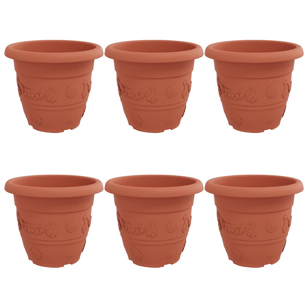 Στρογγυλή Γλάστρα Λουλουδιών 6 pcs Κεραμιδί Ø 26 x 21.5 εκ. - Pakobazaar