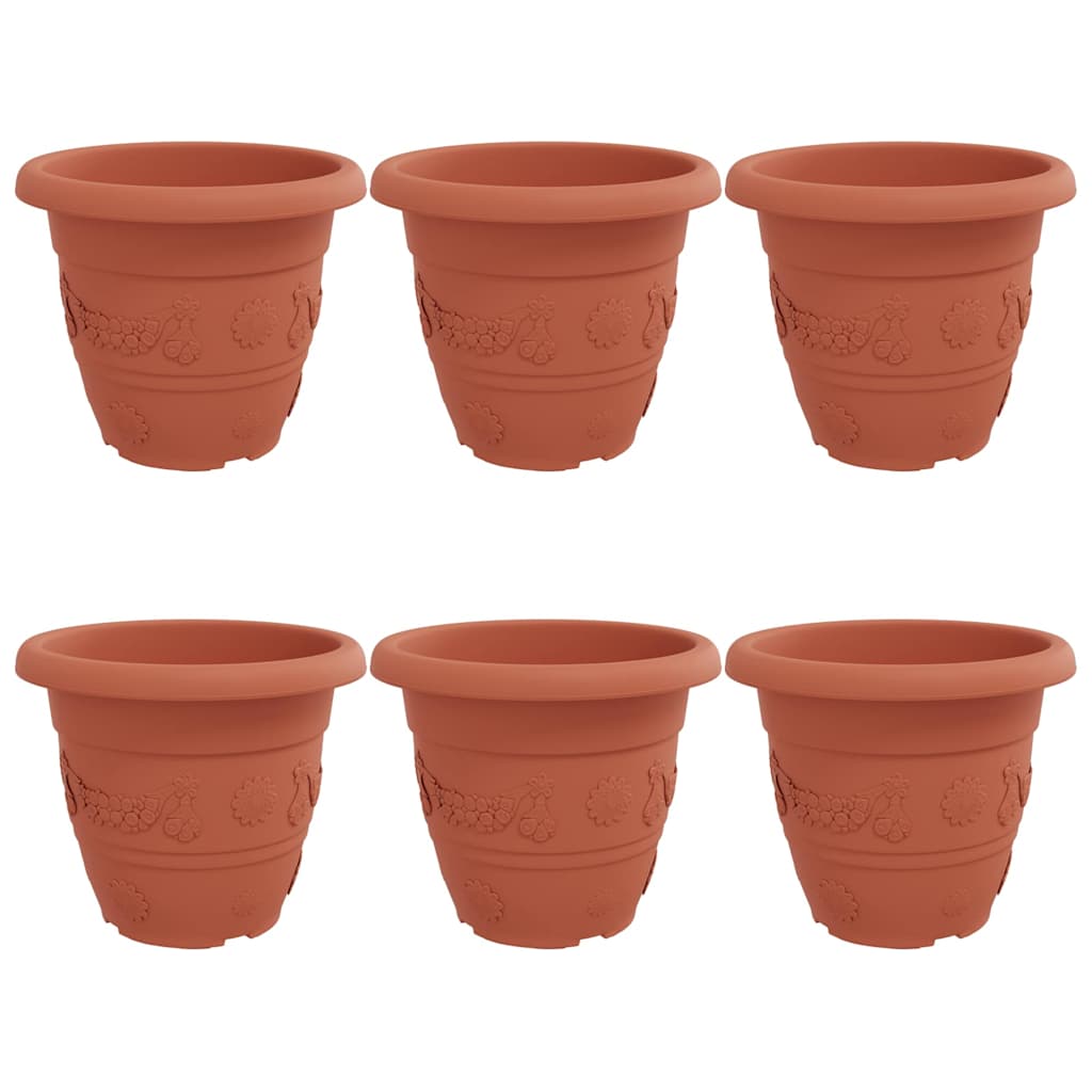 Στρογγυλή Γλάστρα Λουλουδιών 6 pcs Κεραμιδί Ø 26 x 21.5 εκ. - Pakobazaar