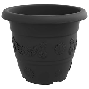 Στρογγυλή Γλάστρα Λουλουδιών 6 pcs Μαύρο Ø 26 x 21.5 εκ. - Pakobazaar