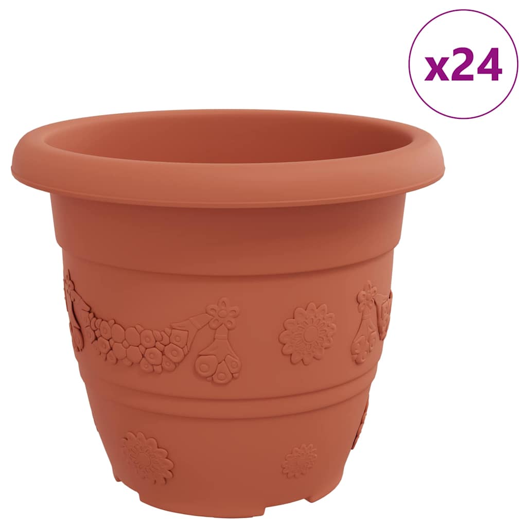 Στρογγυλή Γλάστρα Λουλουδιών 24 pcs Κεραμιδί Ø 30 x 25 εκ
