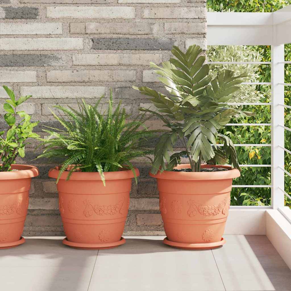 Στρογγυλή Γλάστρα Λουλουδιών 24 pcs Κεραμιδί Ø 26 x 21.5 εκ. - Pakobazaar