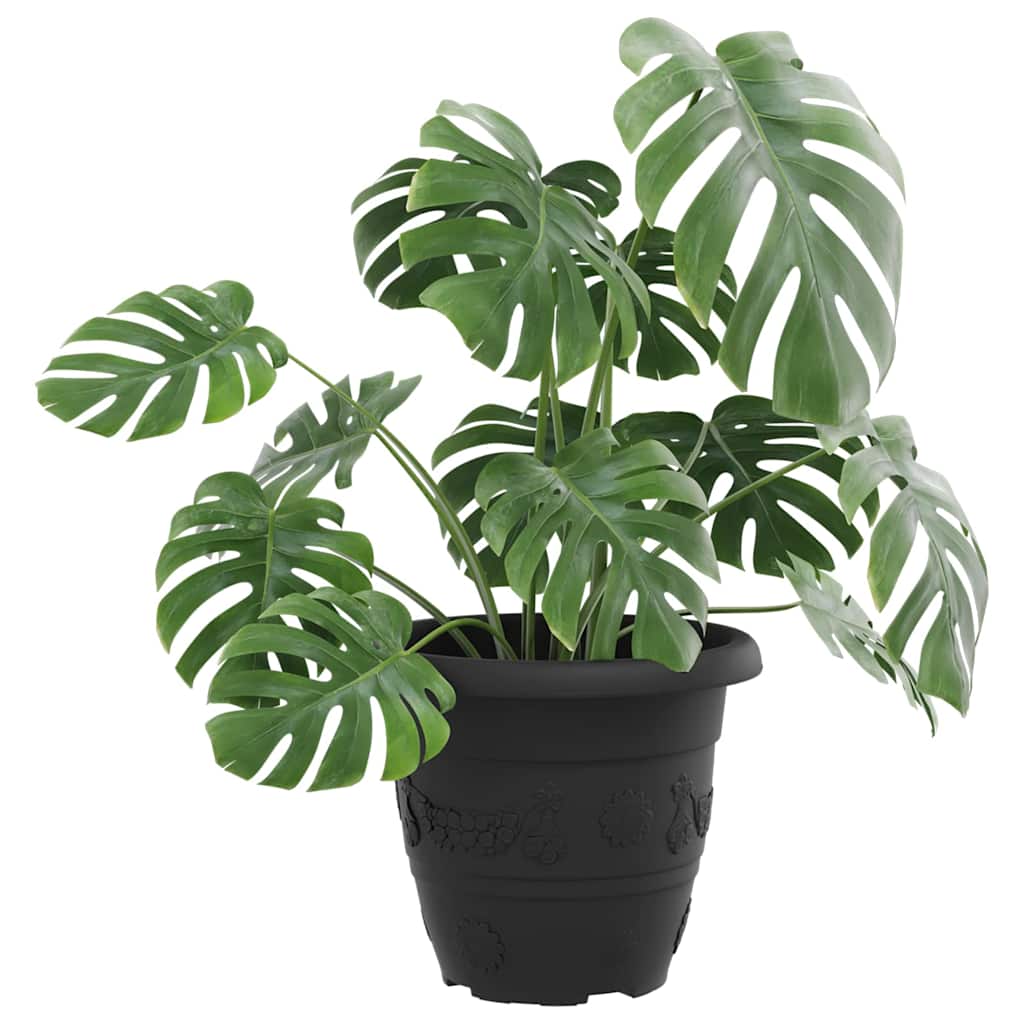 Στρογγυλή Γλάστρα Λουλουδιών 24 pcs Μαύρο Ø 26 x 21.5 εκ.