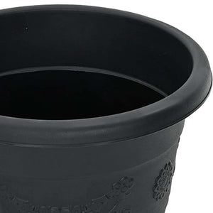 Στρογγυλή Γλάστρα Λουλουδιών 24 pcs Μαύρο Ø 26 x 21.5 εκ. - Pakobazaar