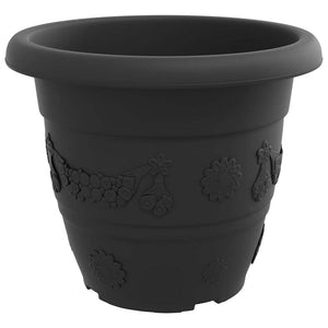 Στρογγυλή Γλάστρα Λουλουδιών 24 pcs Μαύρο Ø 26 x 21.5 εκ. - Pakobazaar