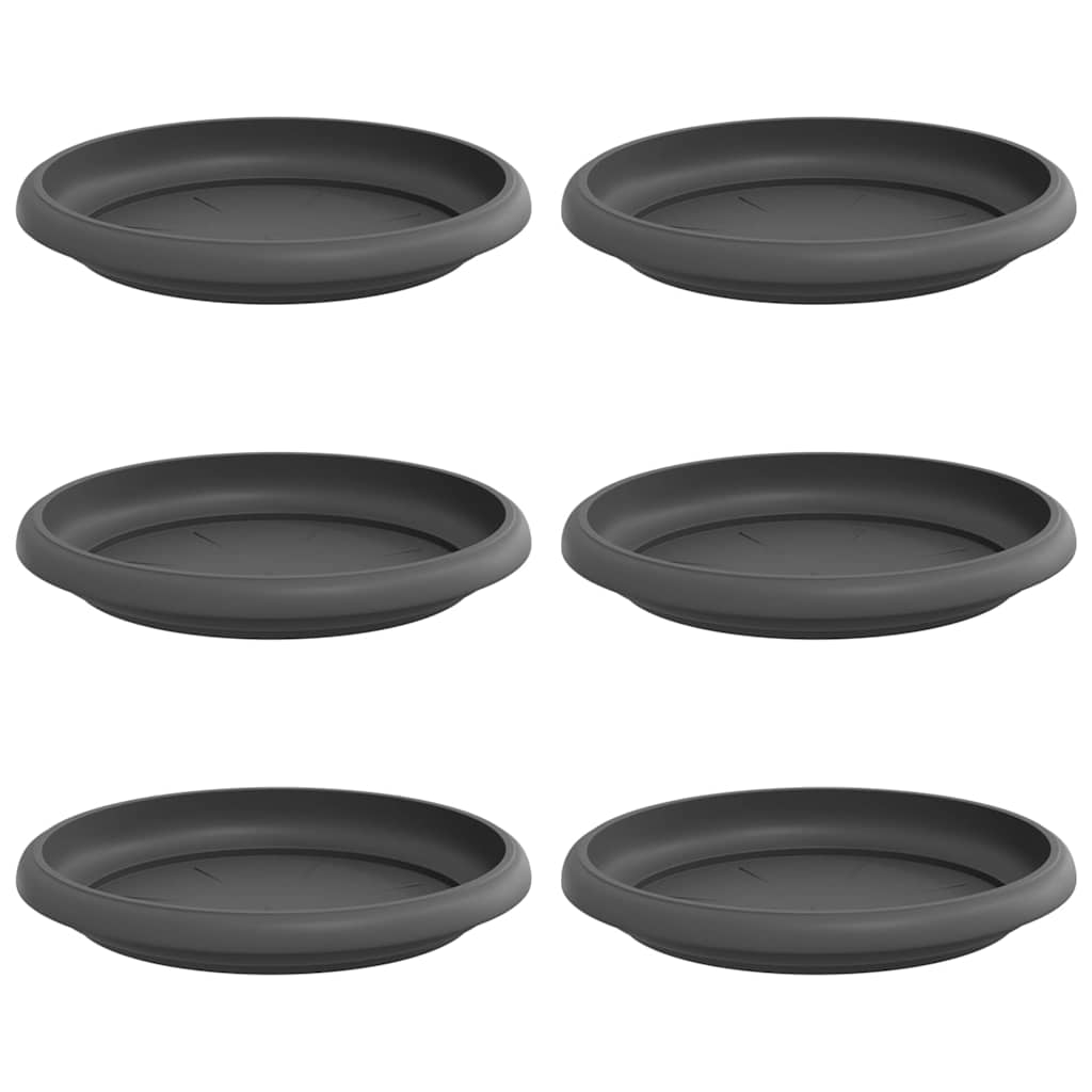 Στρογγυλός Δίσκος Λουλουδιών 6 pcs Μαύρο Ø 14 x 2 εκ Πλαστικό - Pakobazaar