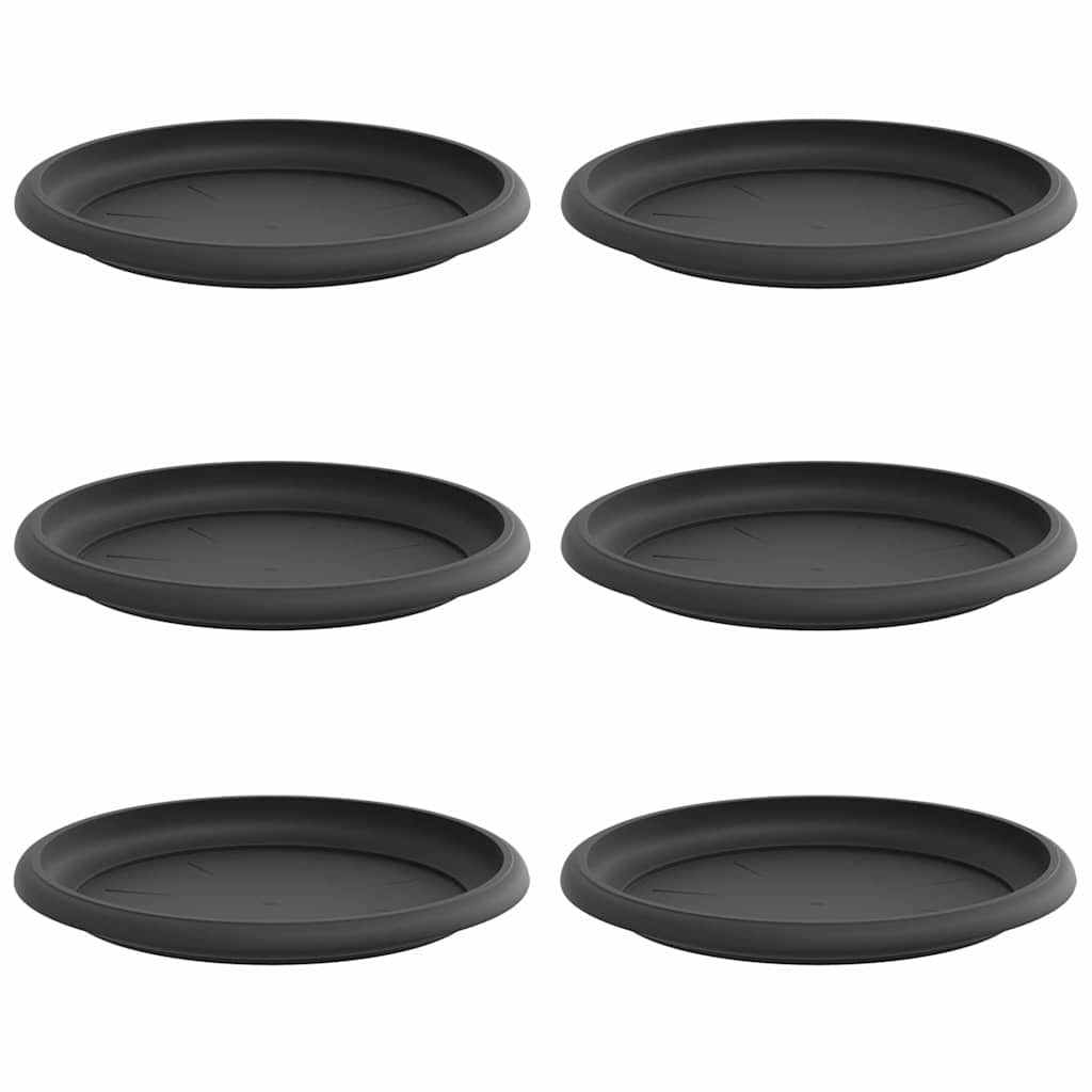 Στρογγυλός Δίσκος Λουλουδιών 6 pcs Μαύρο Ø 17,5 x 2 εκ Πλαστικό - Pakobazaar
