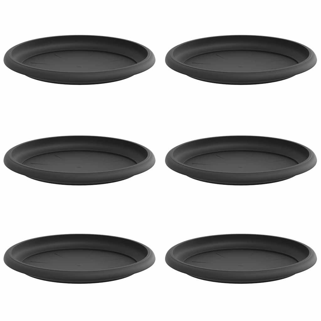 Στρογγυλός Δίσκος Λουλουδιών 6 pcs Μαύρο Ø 19 x 2 εκ Πλαστικό - Pakobazaar