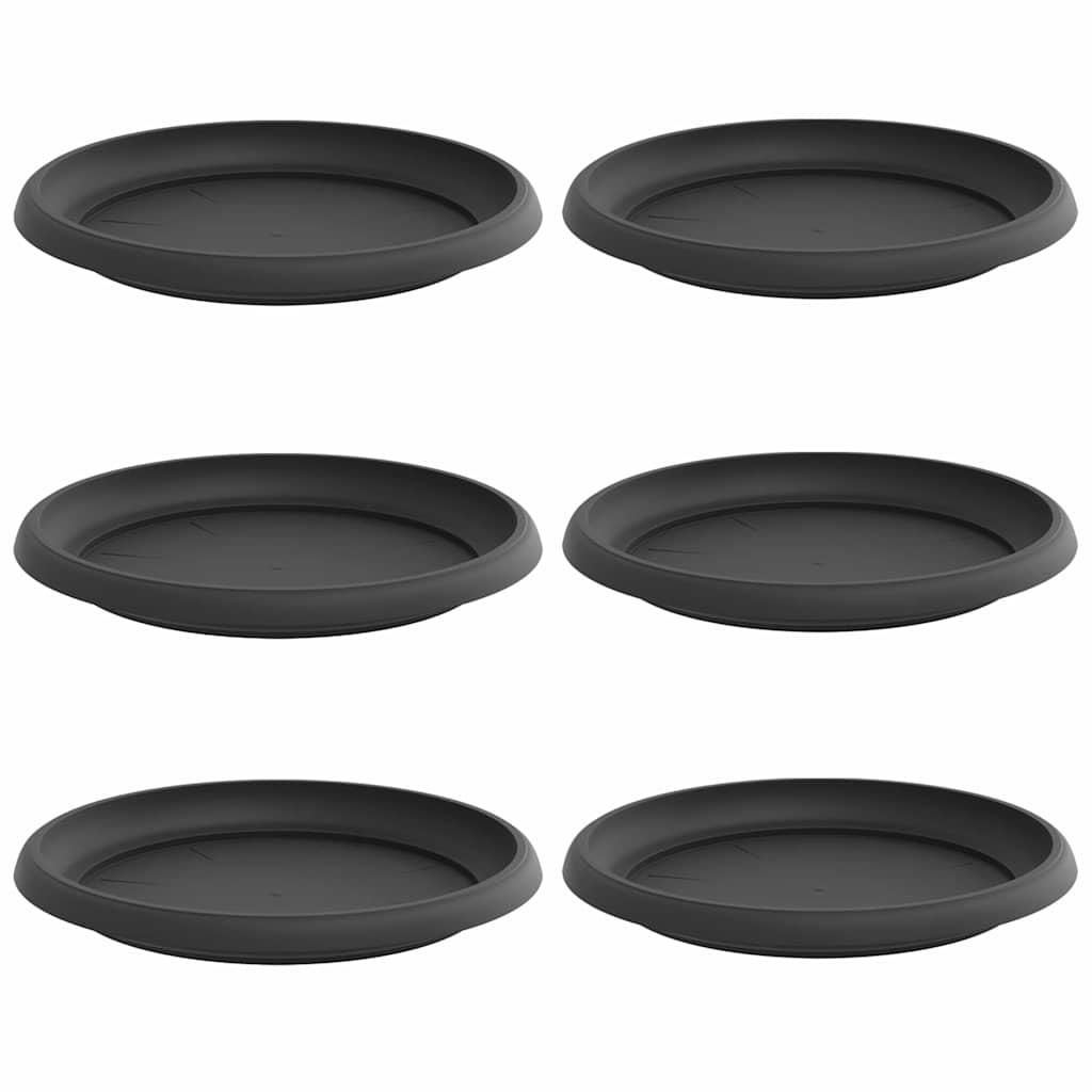 Στρογγυλός Δίσκος Λουλουδιών 6 pcs Μαύρο Ø 14 x 2 εκ Πλαστικό - Pakobazaar