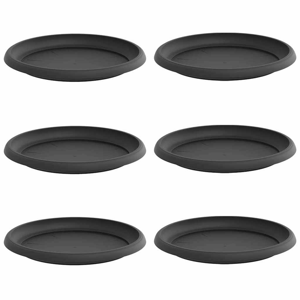 Στρογγυλός Δίσκος Λουλουδιών 6 pcs Μαύρο Ø 14 x 2 εκ Πλαστικό - Pakobazaar