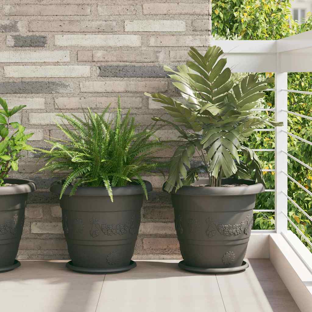 Στρογγυλός Δίσκος Λουλουδιών 6 pcs Μαύρο Ø 14 x 2 εκ Πλαστικό - Pakobazaar