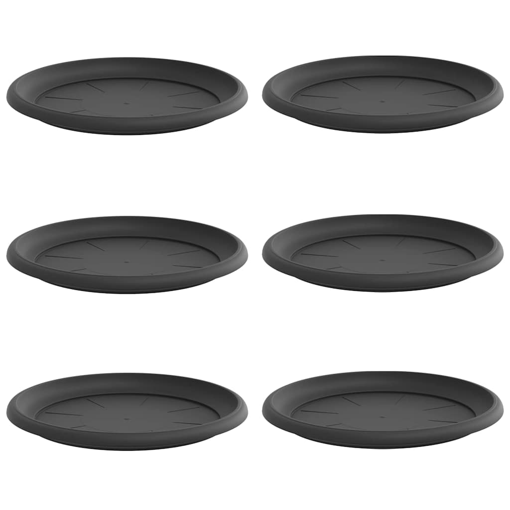Στρογγυλός Δίσκος Λουλουδιών 6 pcs Μαύρο Ø 14 x 2 εκ Πλαστικό - Pakobazaar