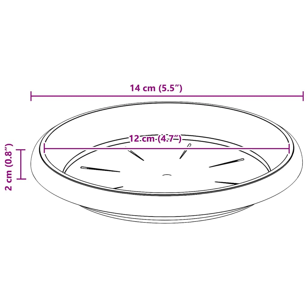 Στρογγυλός Δίσκος Λουλουδιών 24 pcs Μαύρο Ø 14 x 2 εκ Πλαστικό - Pakobazaar