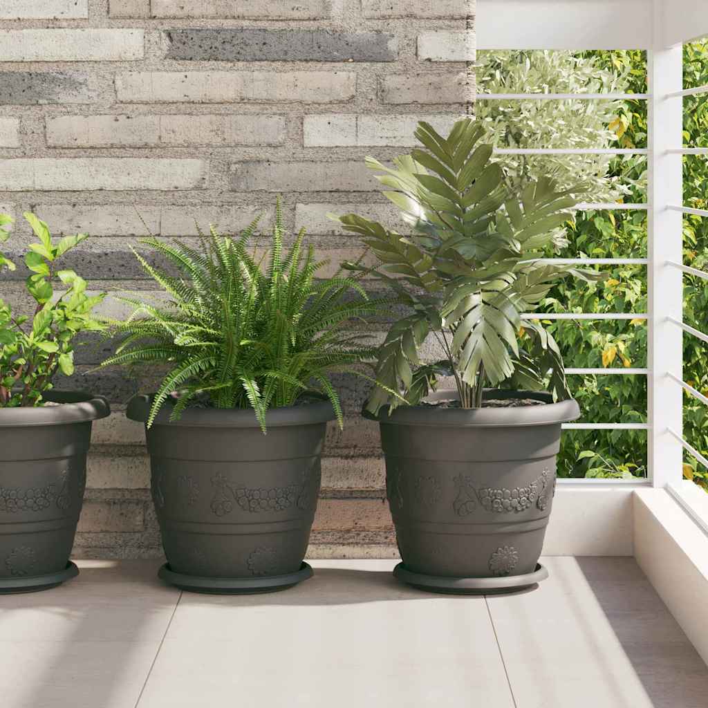 Στρογγυλός Δίσκος Λουλουδιών 24 pcs Μαύρο Ø 21,5 x 2,5 εκ - Pakobazaar