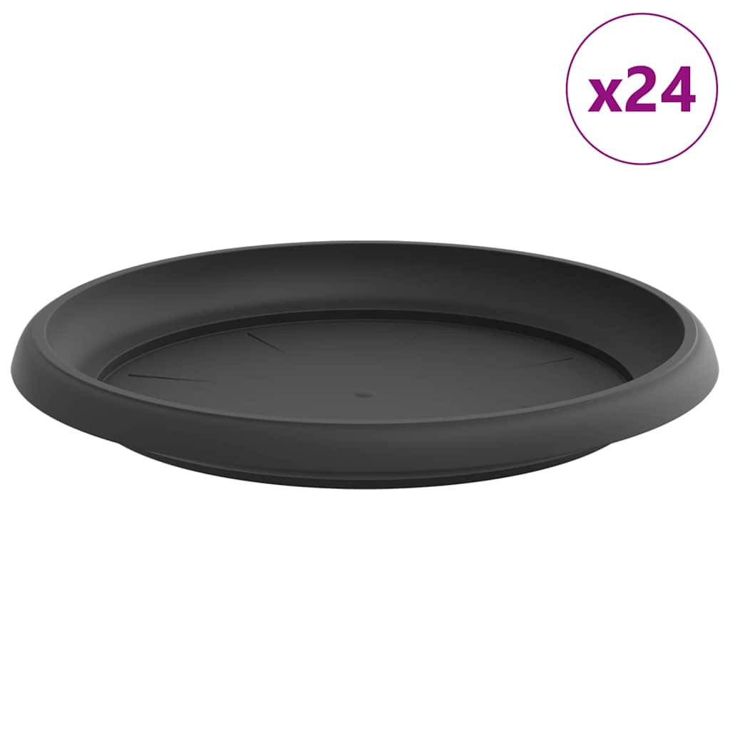 Στρογγυλός Δίσκος Λουλουδιών 24 pcs Μαύρο Ø 21,5 x 2,5 εκ - Pakobazaar