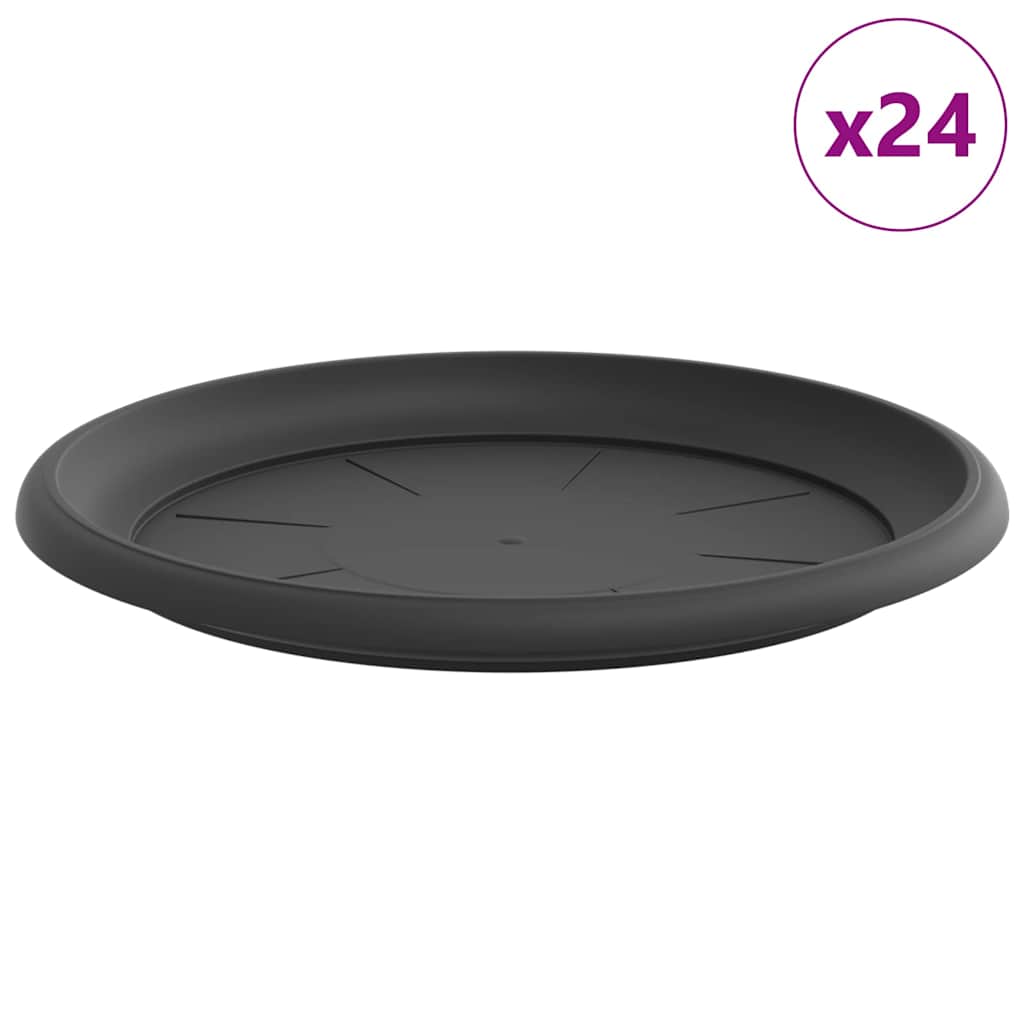 Στρογγυλός Δίσκος Λουλουδιών 24 pcs Μαύρο Ø 27 x 2,5 εκ - Pakobazaar