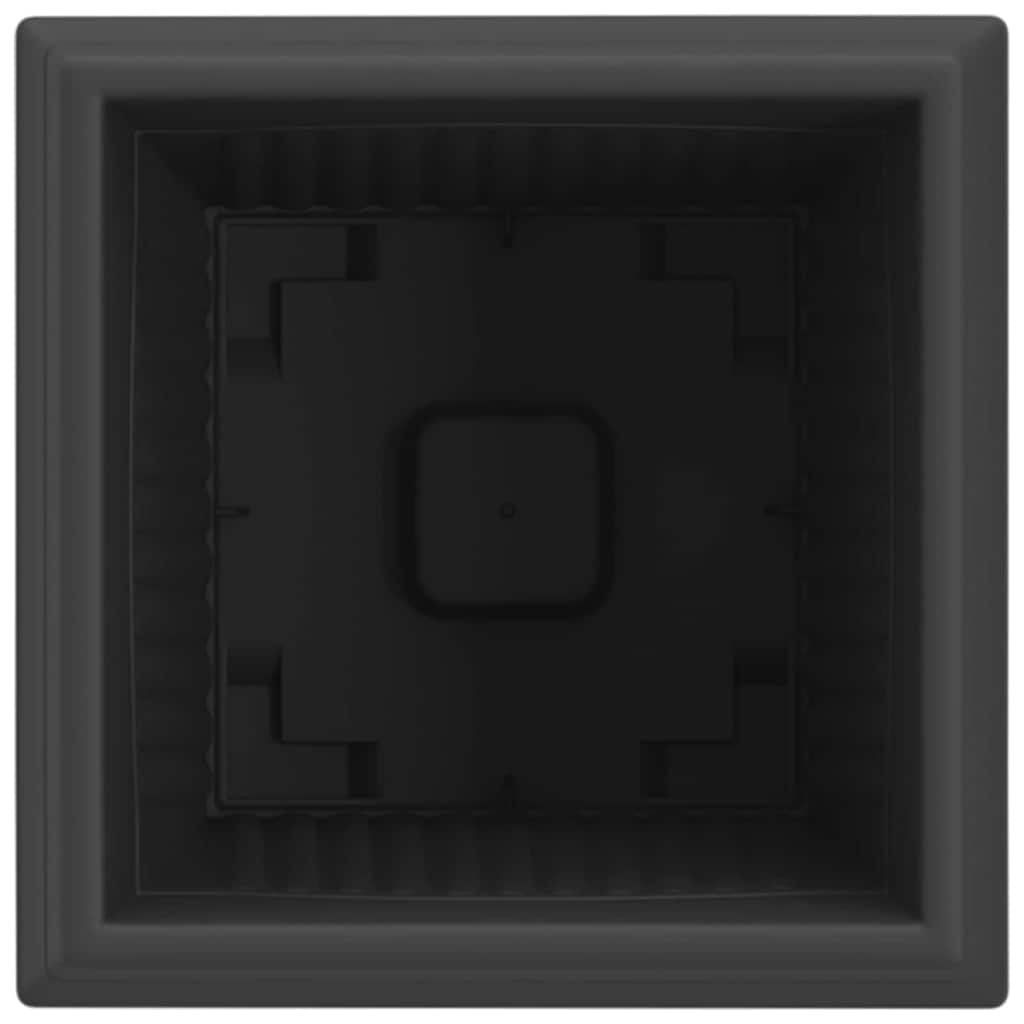Τετράγωνη Γλάστρα για Λουλούδια 6 pcs Μαύρο 20 x 20 x 16 εκ - Pakobazaar