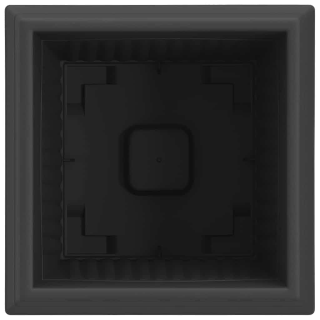 Τετράγωνη Γλάστρα για Λουλούδια 6 pcs Μαύρο 23 x 23 x 17,5 εκ - Pakobazaar