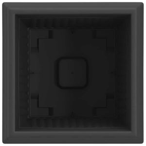 Τετράγωνη Γλάστρα για Λουλούδια 6 pcs Μαύρο 23 x 23 x 17,5 εκ - Pakobazaar