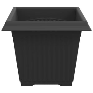 Τετράγωνη Γλάστρα για Λουλούδια 6 pcs Μαύρο 33 x 33 x 26 εκ - Pakobazaar