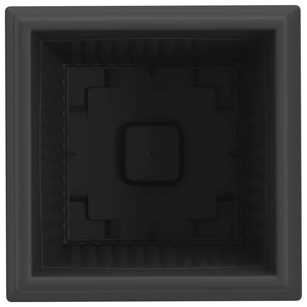Τετράγωνη Γλάστρα για Λουλούδια 6 pcs Μαύρο 33 x 33 x 26 εκ - Pakobazaar