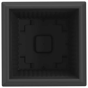 Τετράγωνη Γλάστρα για Λουλούδια 6 pcs Μαύρο 33 x 33 x 26 εκ - Pakobazaar