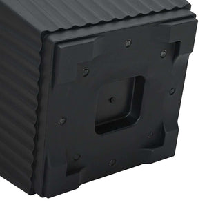 Τετράγωνη Γλάστρα για Λουλούδια 6 pcs Μαύρο 38 x 38 x 30 εκ - Pakobazaar