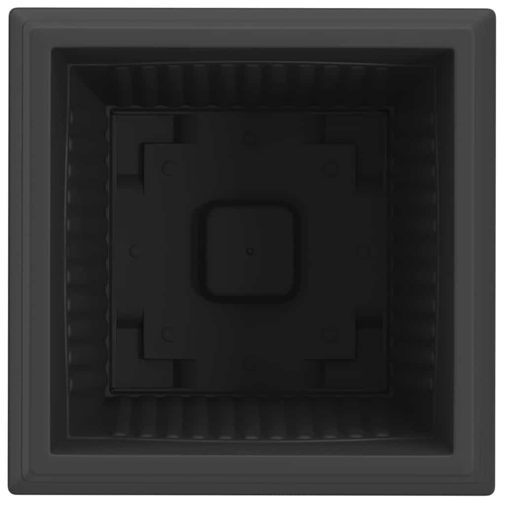 Τετράγωνη Γλάστρα για Λουλούδια 6 pcs Μαύρο 43 x 43 x 33,5 εκ - Pakobazaar