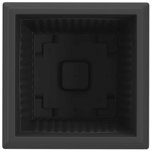 Τετράγωνη Γλάστρα για Λουλούδια 6 pcs Μαύρο 43 x 43 x 33,5 εκ - Pakobazaar