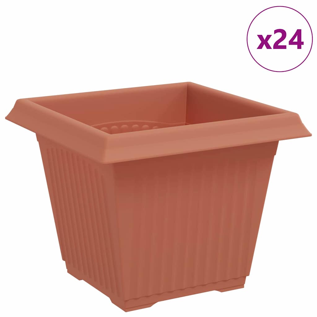Τετράγωνη Γλάστρα για Λουλούδια 24 pcs Κεραμιδί 20 x 20 x 16 εκ - Pakobazaar