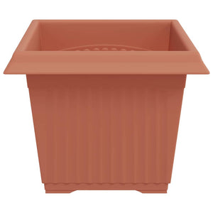 Τετράγωνη Γλάστρα για Λουλούδια 24 pcs Κεραμιδί Πλαστικό - Pakobazaar