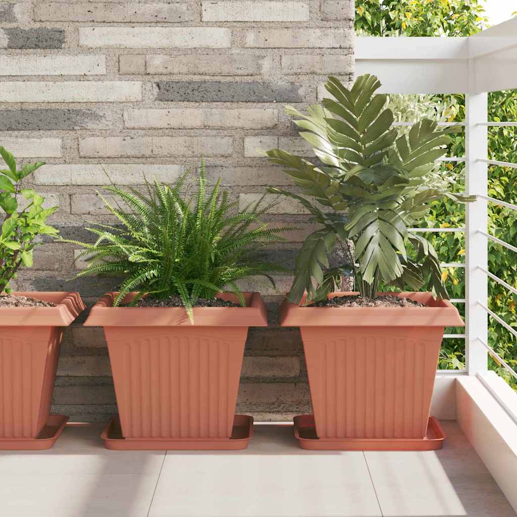 Τετράγωνη Γλάστρα για Λουλούδια 24 pcs Κεραμιδί 38 x 38 x 30 εκ - Pakobazaar