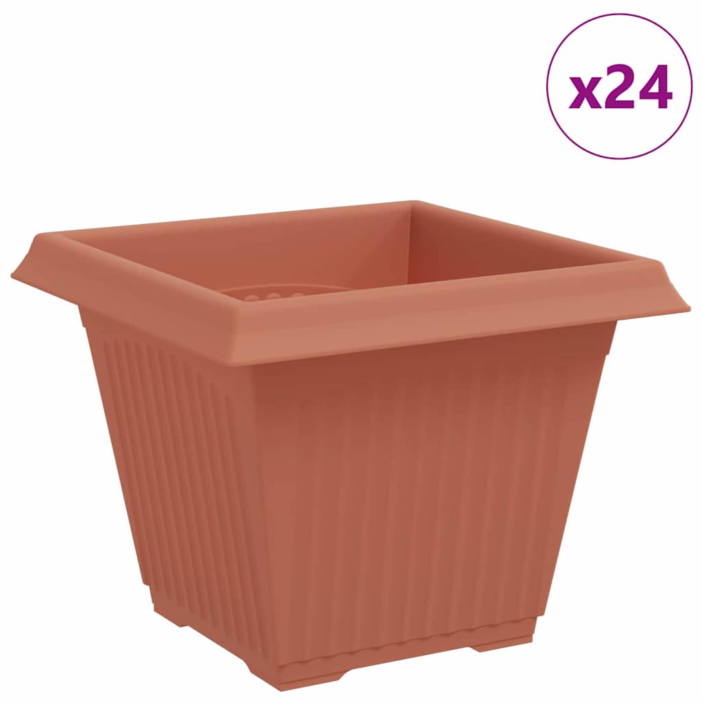 Τετράγωνη Γλάστρα για Λουλούδια 24 pcs Κεραμιδί 38 x 38 x 30 εκ - Pakobazaar