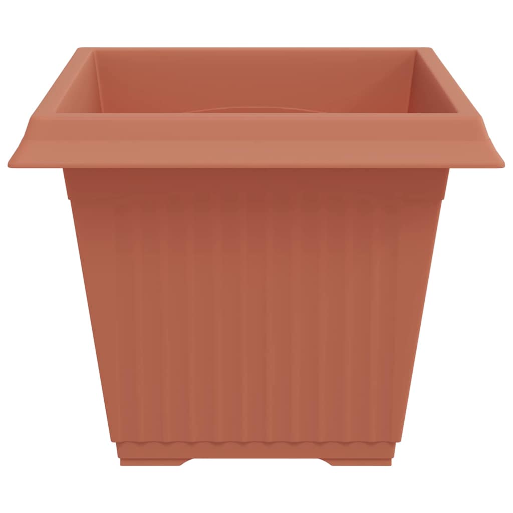 Τετράγωνη Γλάστρα για Λουλούδια 24 pcs Κεραμιδί Πλαστικό - Pakobazaar
