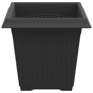 Τετράγωνη Γλάστρα για Λουλούδια 24 pcs Μαύρο 16 x 16 x 14 εκ - Pakobazaar