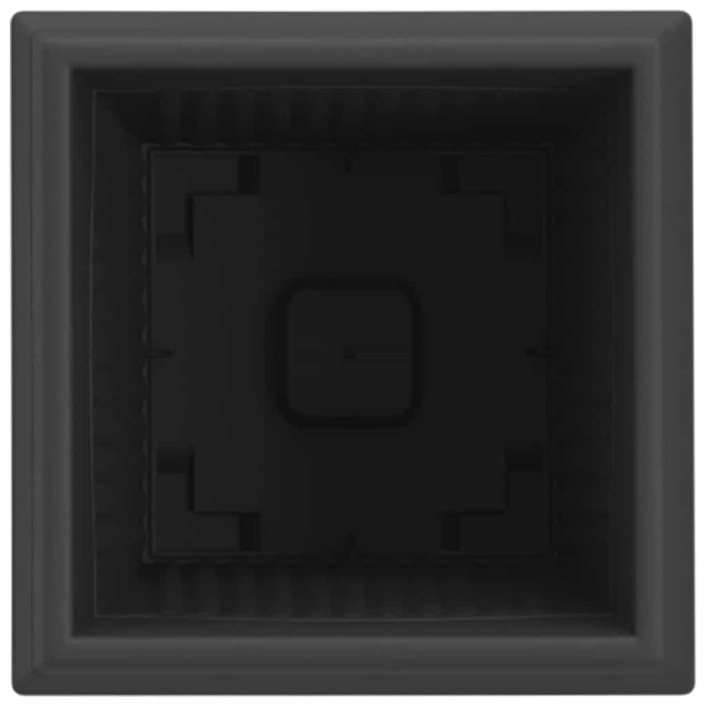 Τετράγωνη Γλάστρα για Λουλούδια 24 pcs Μαύρο 16 x 16 x 14 εκ - Pakobazaar