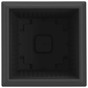 Τετράγωνη Γλάστρα για Λουλούδια 24 pcs Μαύρο 16 x 16 x 14 εκ - Pakobazaar