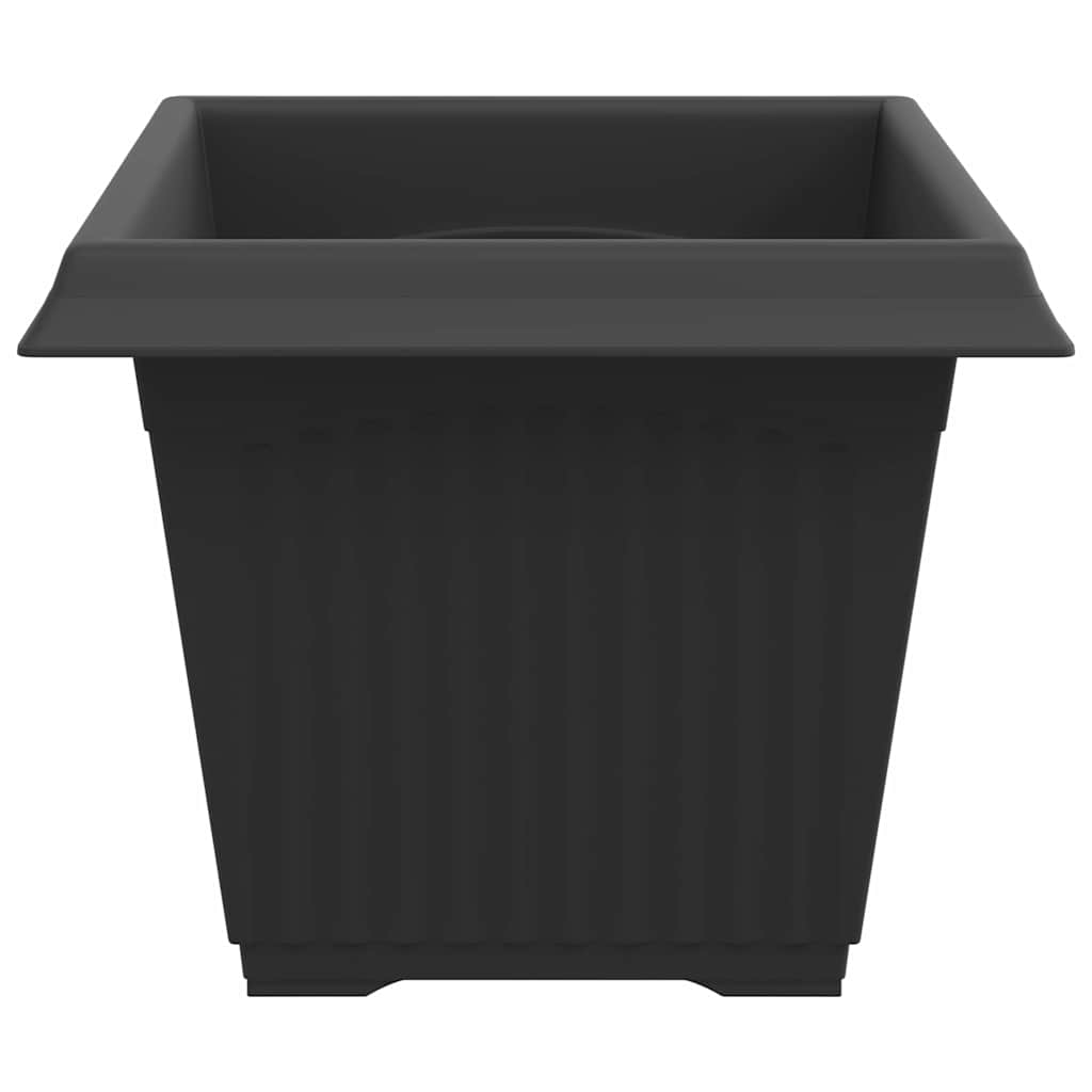 Τετράγωνη Γλάστρα για Λουλούδια 24 pcs Μαύρο Πλαστικό - Pakobazaar