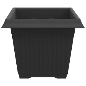 Τετράγωνη Γλάστρα για Λουλούδια 24 pcs Μαύρο Πλαστικό - Pakobazaar