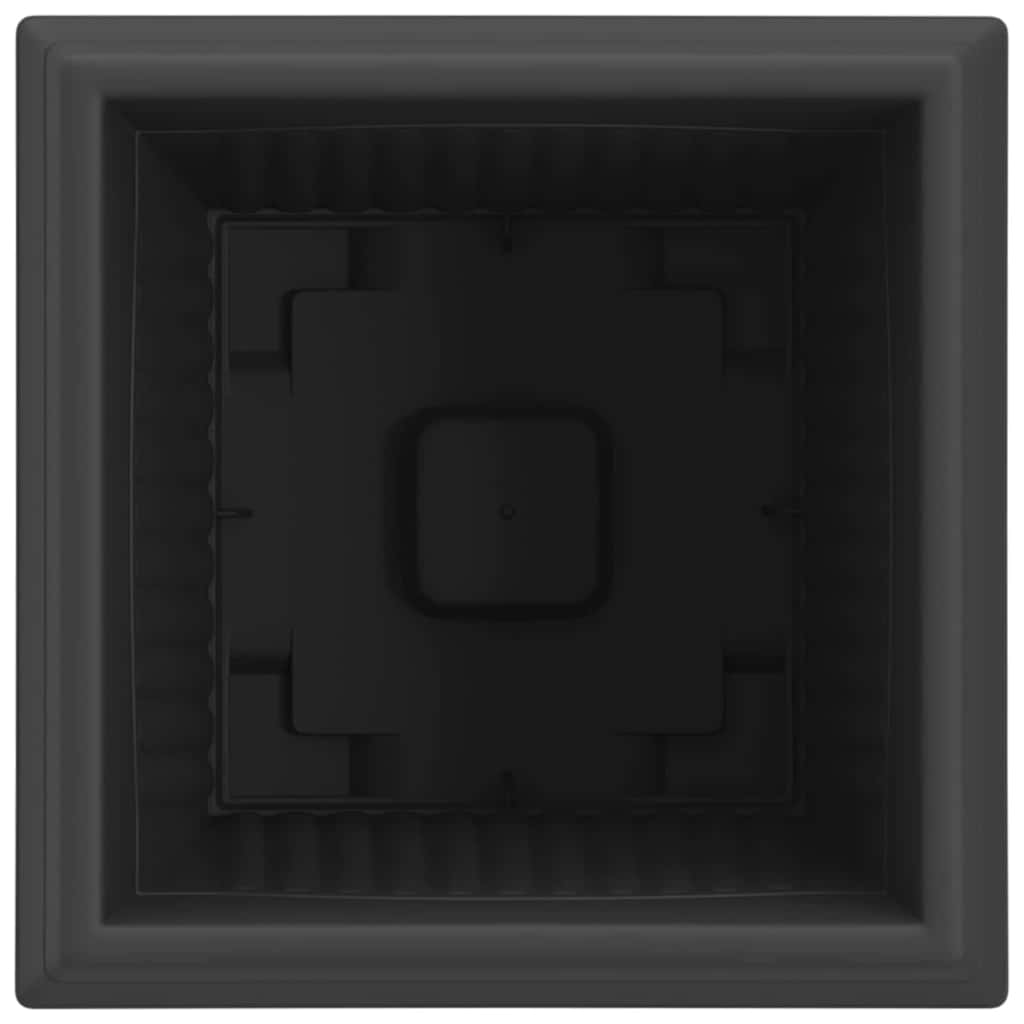 Τετράγωνη Γλάστρα για Λουλούδια 24 pcs Μαύρο 33 x 33 x 26 εκ - Pakobazaar