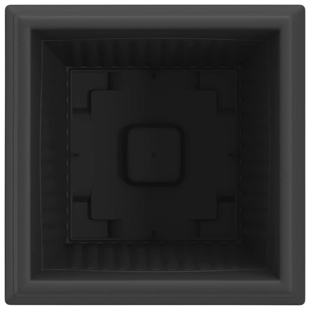Τετράγωνη Γλάστρα για Λουλούδια 24 pcs Μαύρο 38 x 38 x 30 εκ - Pakobazaar