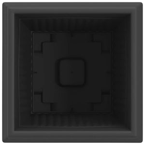Τετράγωνη Γλάστρα για Λουλούδια 24 pcs Μαύρο 38 x 38 x 30 εκ - Pakobazaar