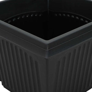 Τετράγωνη Γλάστρα για Λουλούδια 24 pcs Μαύρο 43 x 43 x 33,5 εκ - Pakobazaar