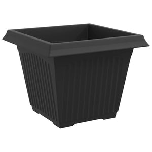 Τετράγωνη Γλάστρα για Λουλούδια 24 pcs Μαύρο 43 x 43 x 33,5 εκ - Pakobazaar