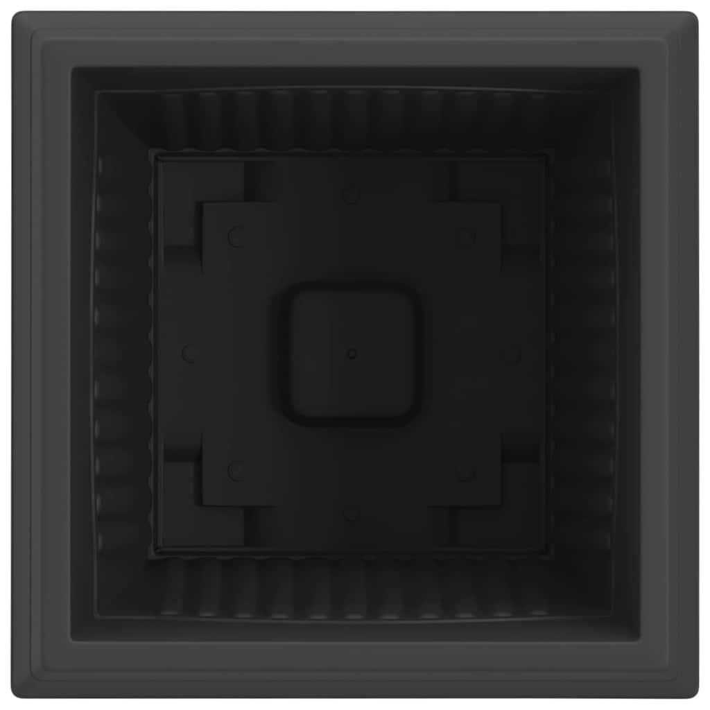 Τετράγωνη Γλάστρα για Λουλούδια 24 pcs Μαύρο 43 x 43 x 33,5 εκ - Pakobazaar