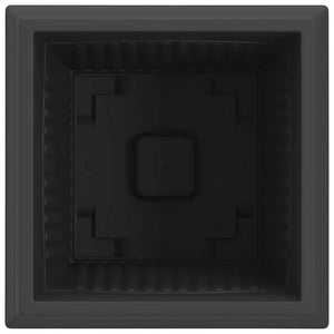 Τετράγωνη Γλάστρα για Λουλούδια 24 pcs Μαύρο 43 x 43 x 33,5 εκ - Pakobazaar