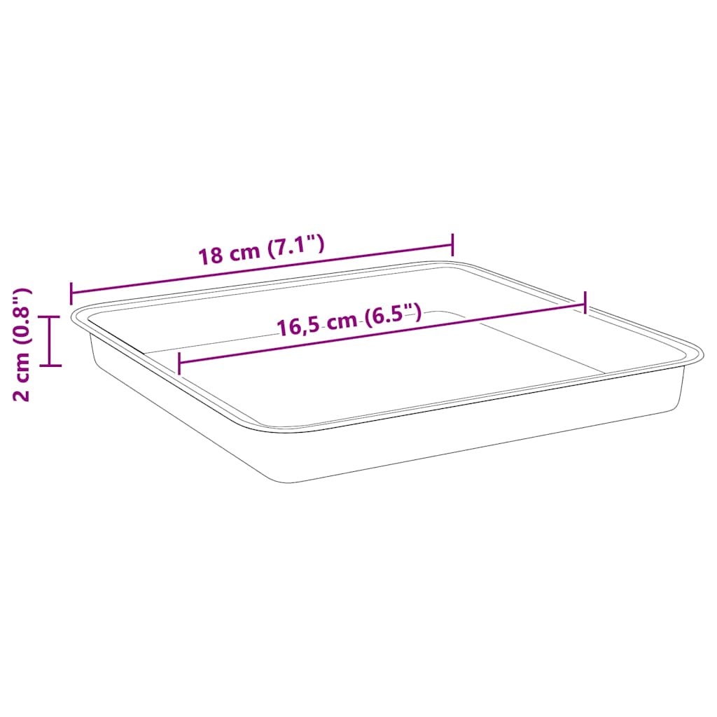 Τετραγωνικός Δίσκος Λουλουδιών 6 pcs Μαύρο 18 x 18 x 2 εκ. - Pakobazaar