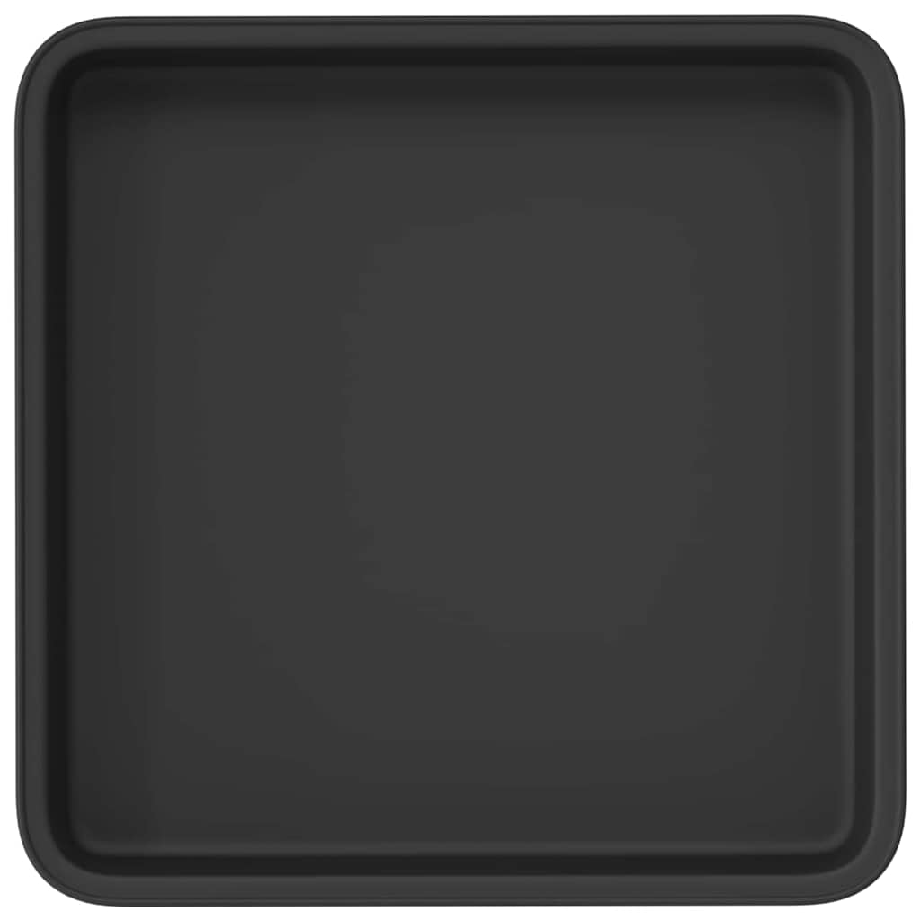 Τετραγωνικός Δίσκος Λουλουδιών 6 pcs Μαύρο 18 x 18 x 2 εκ. - Pakobazaar