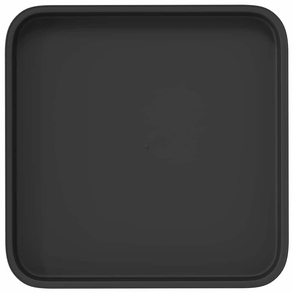 Τετραγωνικός Δίσκος Λουλουδιών 6 pcs Μαύρο 21 x 21 x 2 εκ. - Pakobazaar