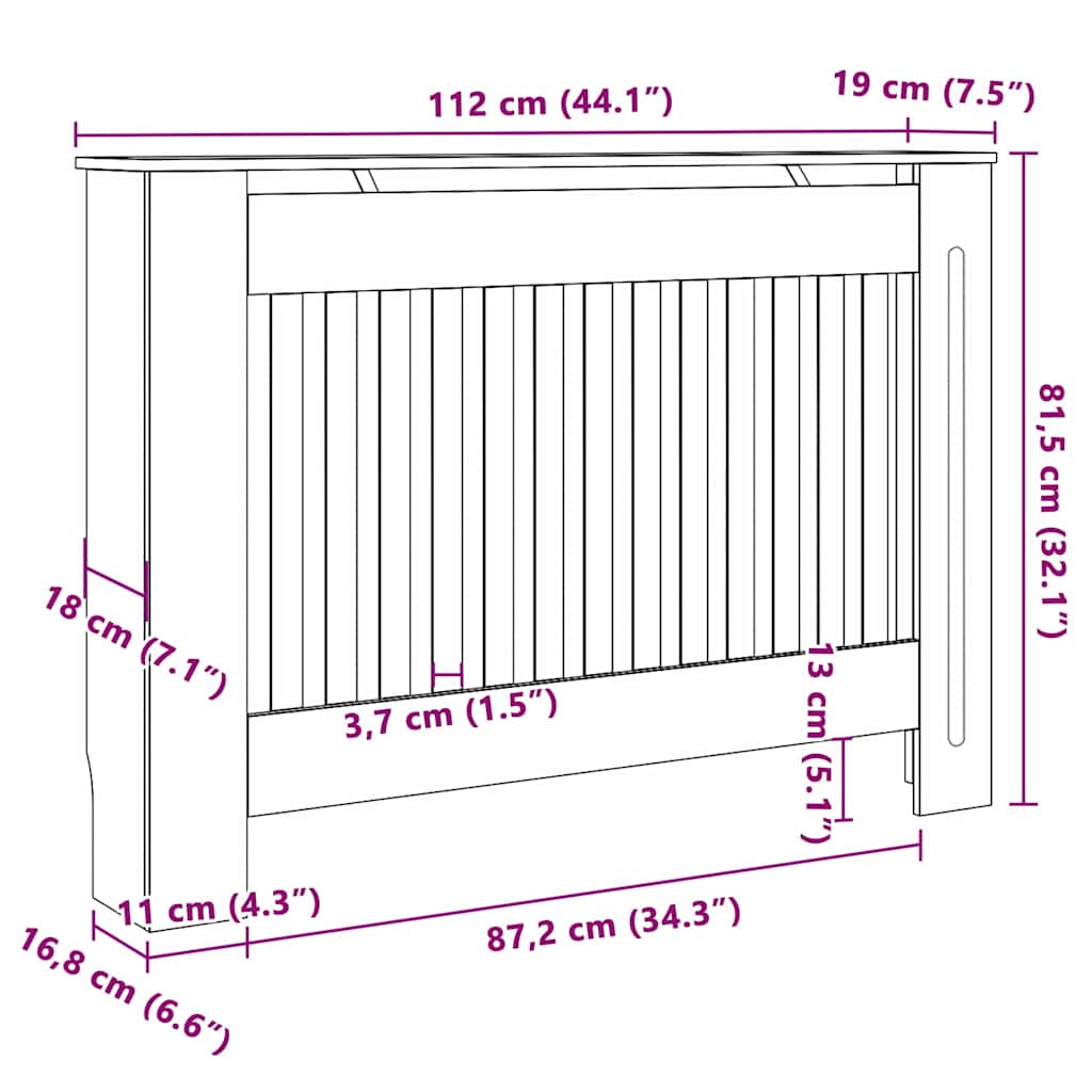 Καπάκι Καλοριφέρ 2 pcs Γκρι 112 x 19 x 81,5 εκ. - Pakobazaar