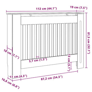 Καπάκι Καλοριφέρ 2 pcs Γκρι 112 x 19 x 81,5 εκ. - Pakobazaar